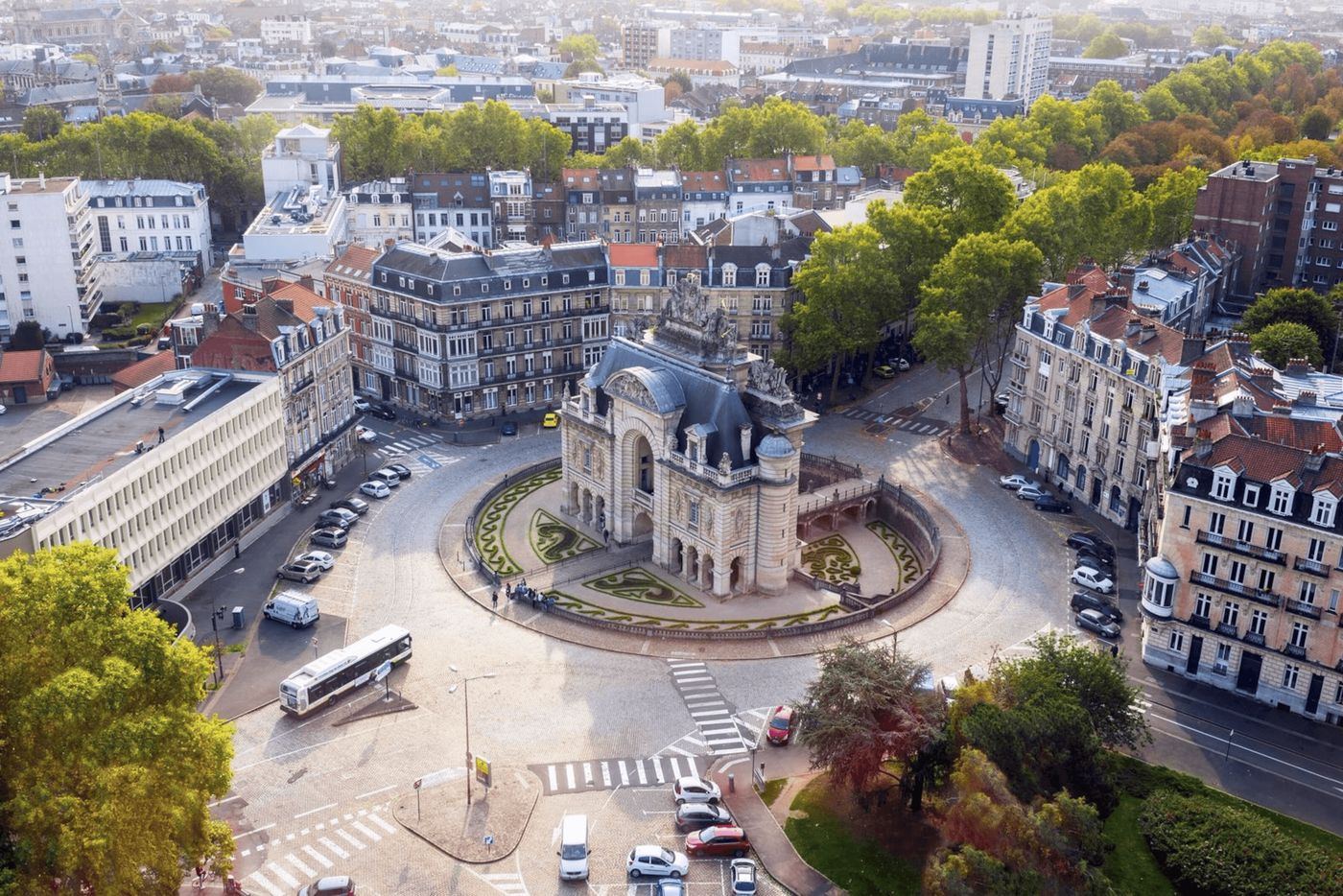 Vue aérienne de Lille, Porte de Paris